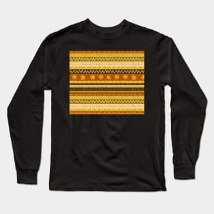 Tribal Gold Stripe and Chevron Long Sleeve T-Shirt